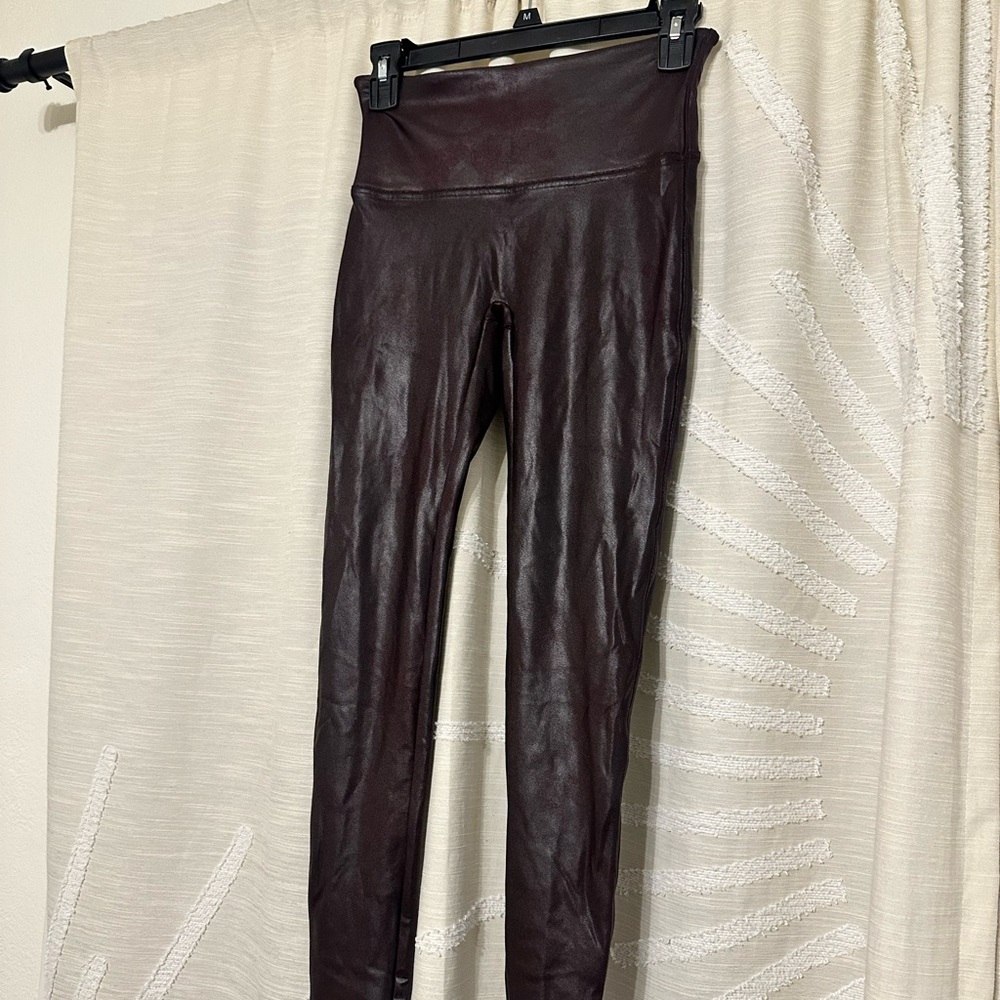 Spanx Faux Leather Leggings – Wine/Burgundy